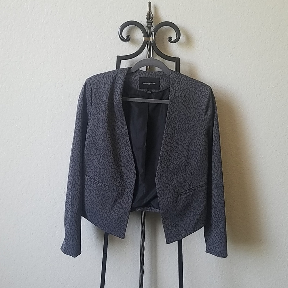 Asymmetrical Banana Republic Print Blazer